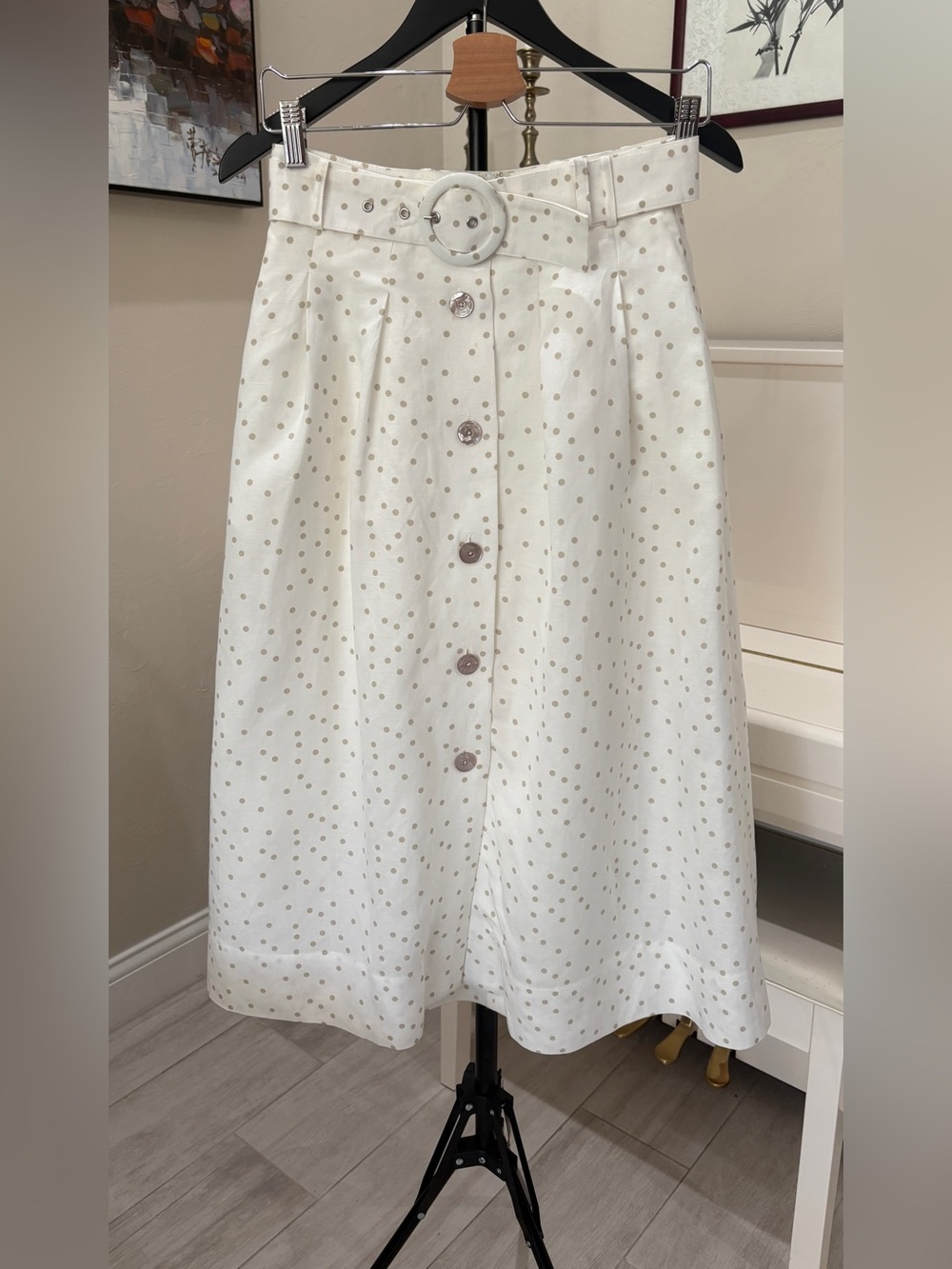 Rebecca Vallance Polka dot midi skirt